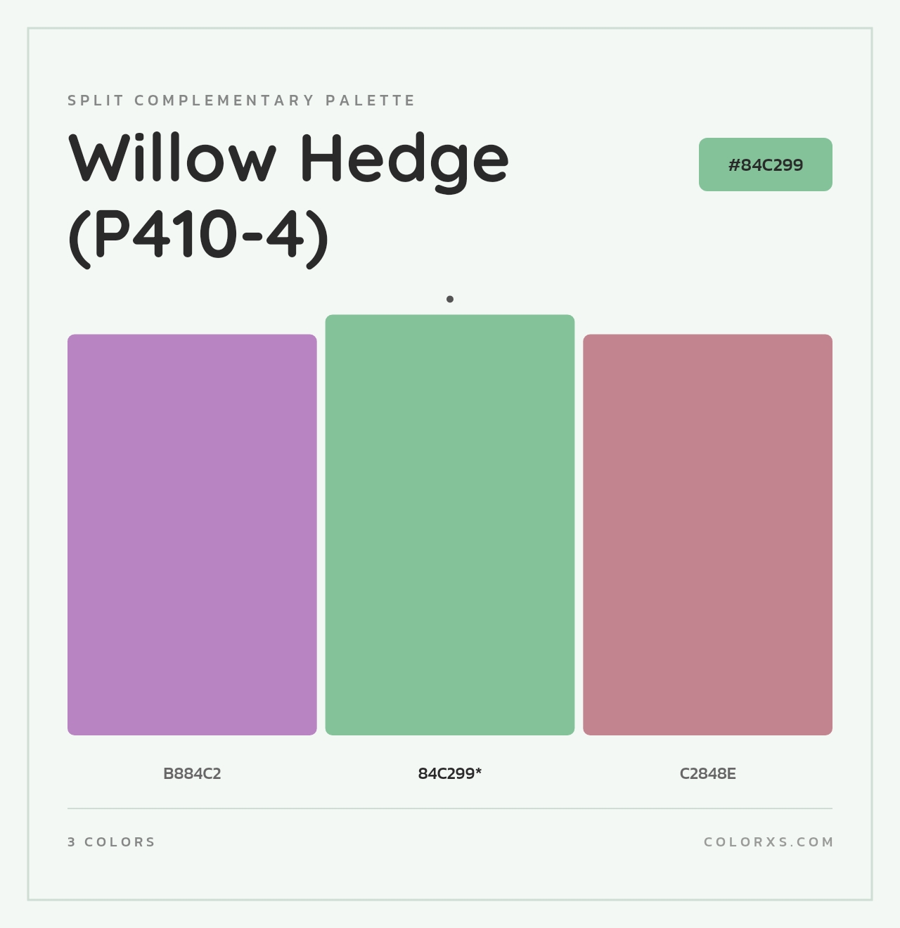 Willow Hedge (P410-4) - Split-Complementary Color Palette