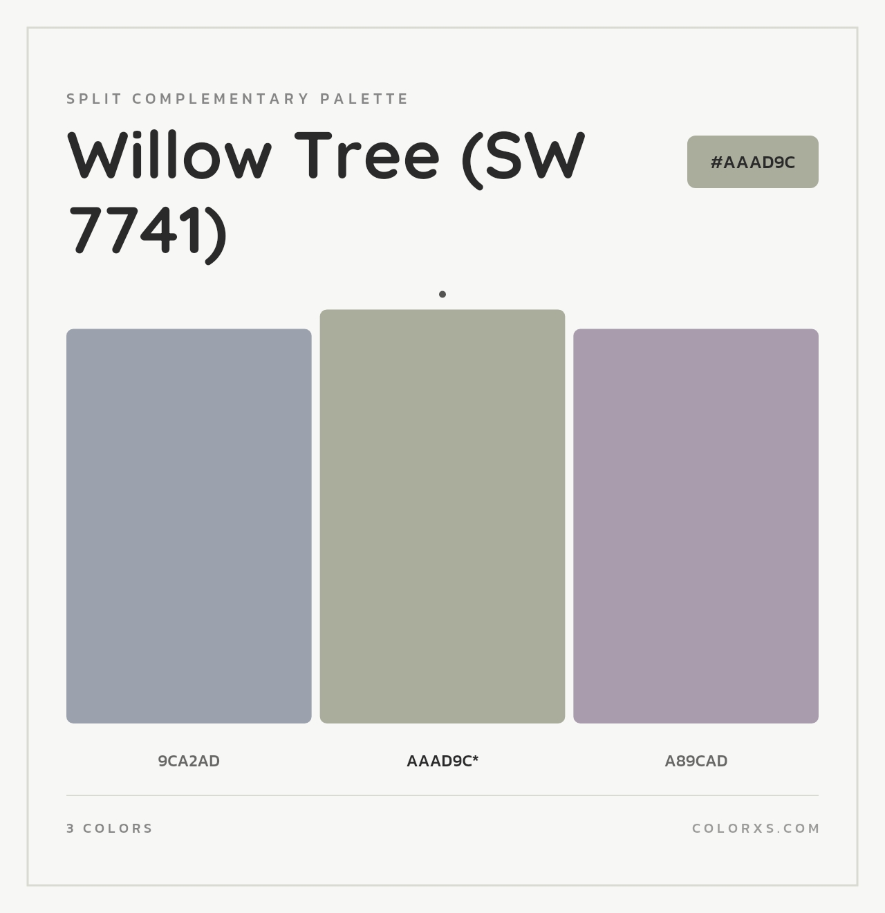 Willow Tree (SW 7741) - Split-Complementary Color Palette