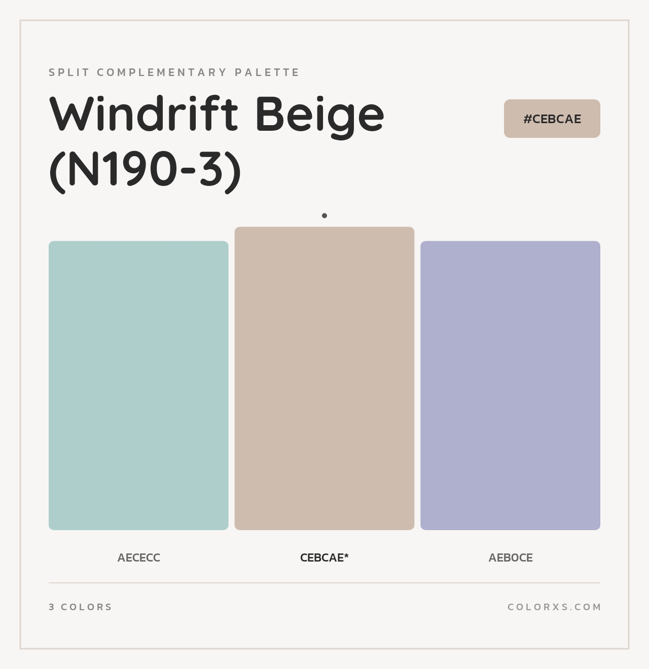 Windrift Beige (N190-3) - Split-Complementary Color Palette