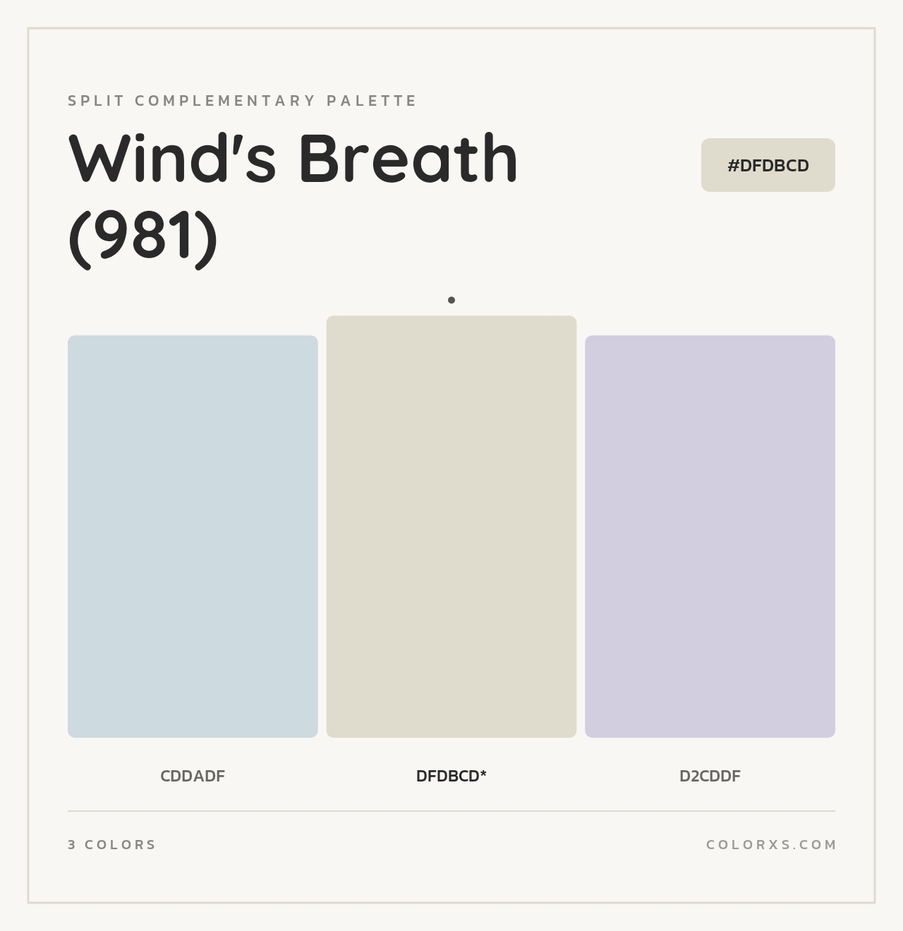 Wind's Breath (981) - Split-Complementary Color Palette