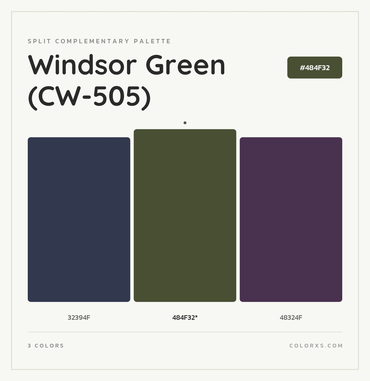 Windsor Green (CW-505) - Split-Complementary Color Palette