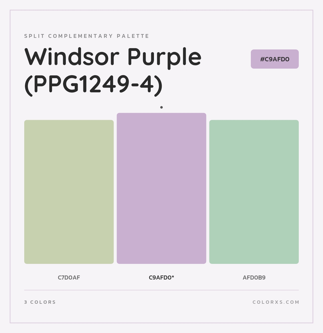 Windsor Purple (PPG1249-4) - Split-Complementary Color Palette