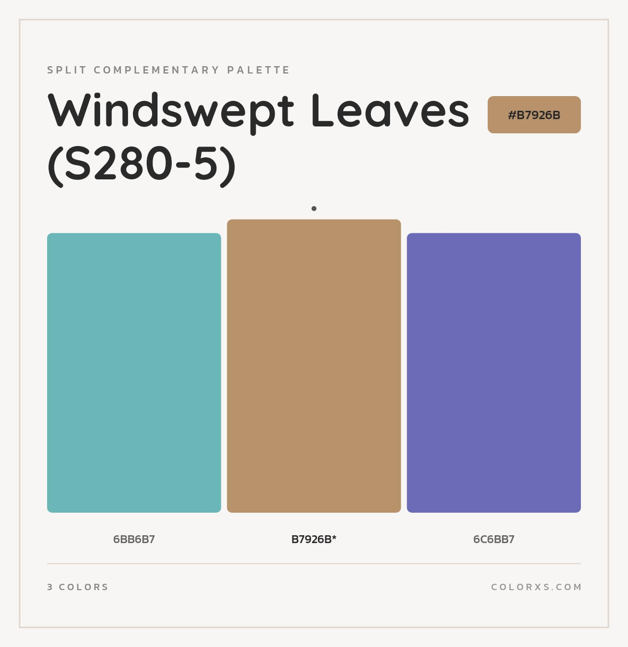 Windswept Leaves (S280-5) - Split-Complementary Color Palette