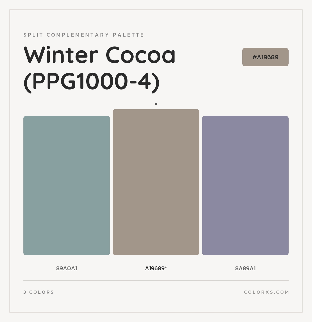 Winter Cocoa (PPG1000-4) - Split-Complementary Color Palette