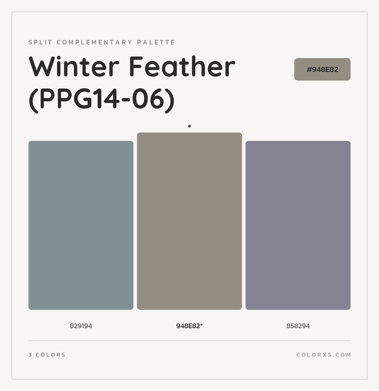Winter Feather (PPG14-06) - Split-Complementary Color Palette