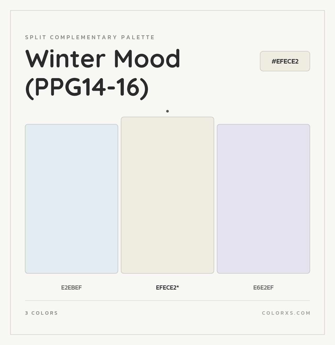 Winter Mood (PPG14-16) - Split-Complementary Color Palette