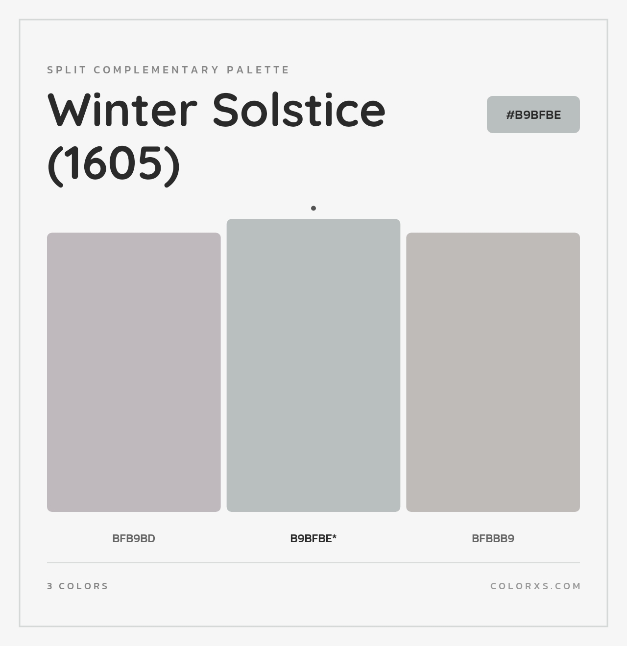 Winter Solstice (1605) - Split-Complementary Color Palette