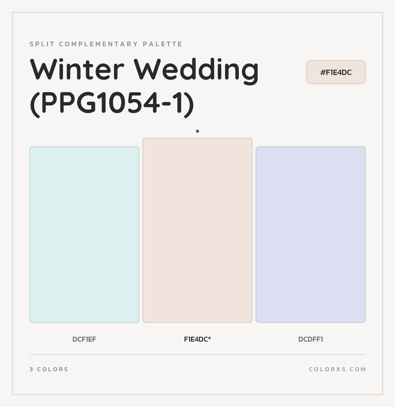 Winter Wedding (PPG1054-1) - Split-Complementary Color Palette
