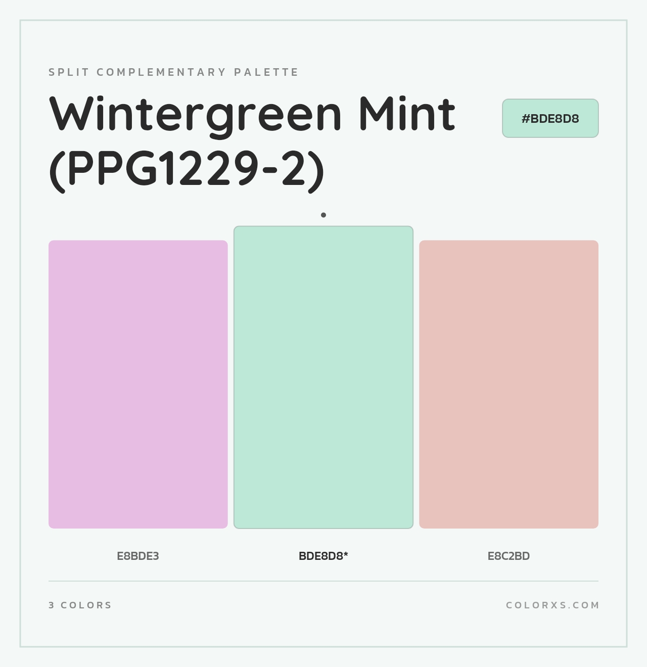 Wintergreen Mint (PPG1229-2) - Split-Complementary Color Palette