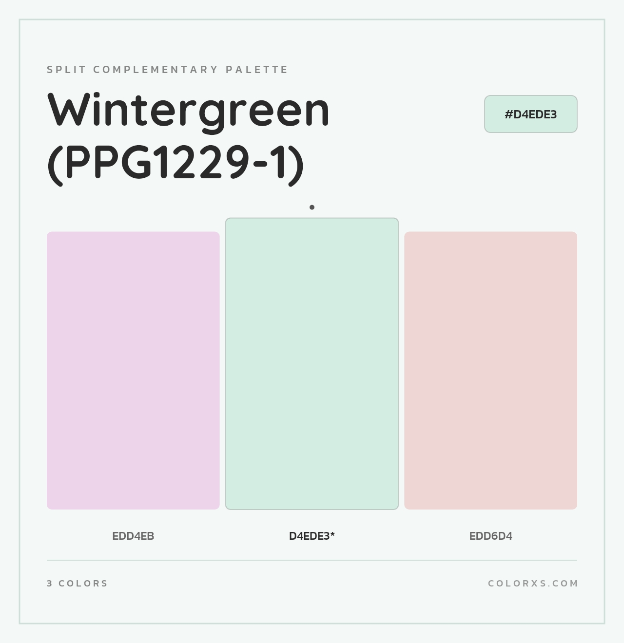 Wintergreen (PPG1229-1) - Split-Complementary Color Palette