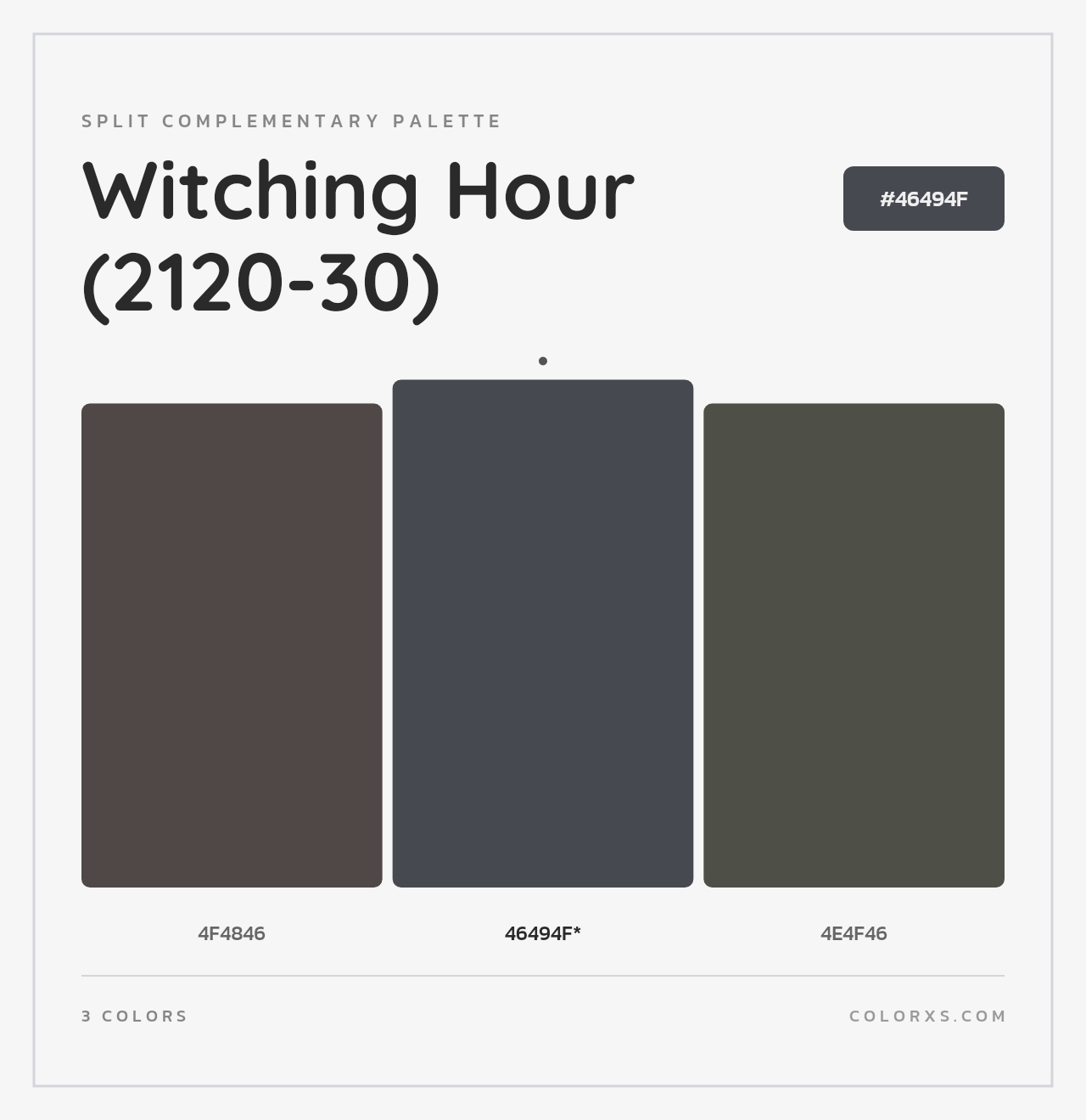 Witching Hour (2120-30) - Split-Complementary Color Palette