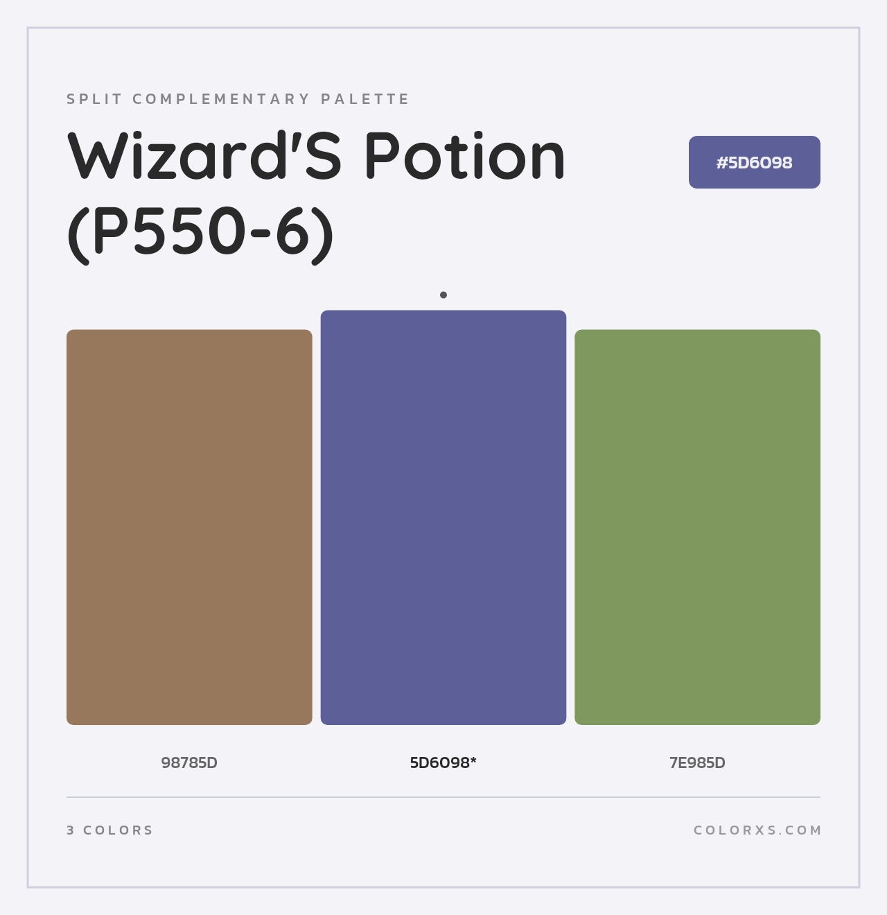 Wizard'S Potion (P550-6) - Split-Complementary Color Palette