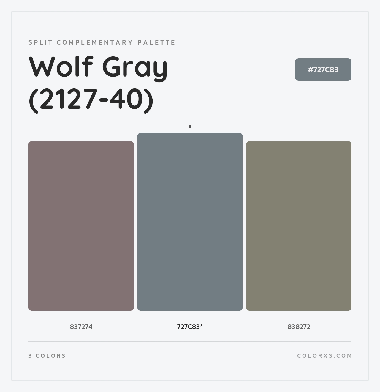 Wolf Gray (2127-40) - Split-Complementary Color Palette