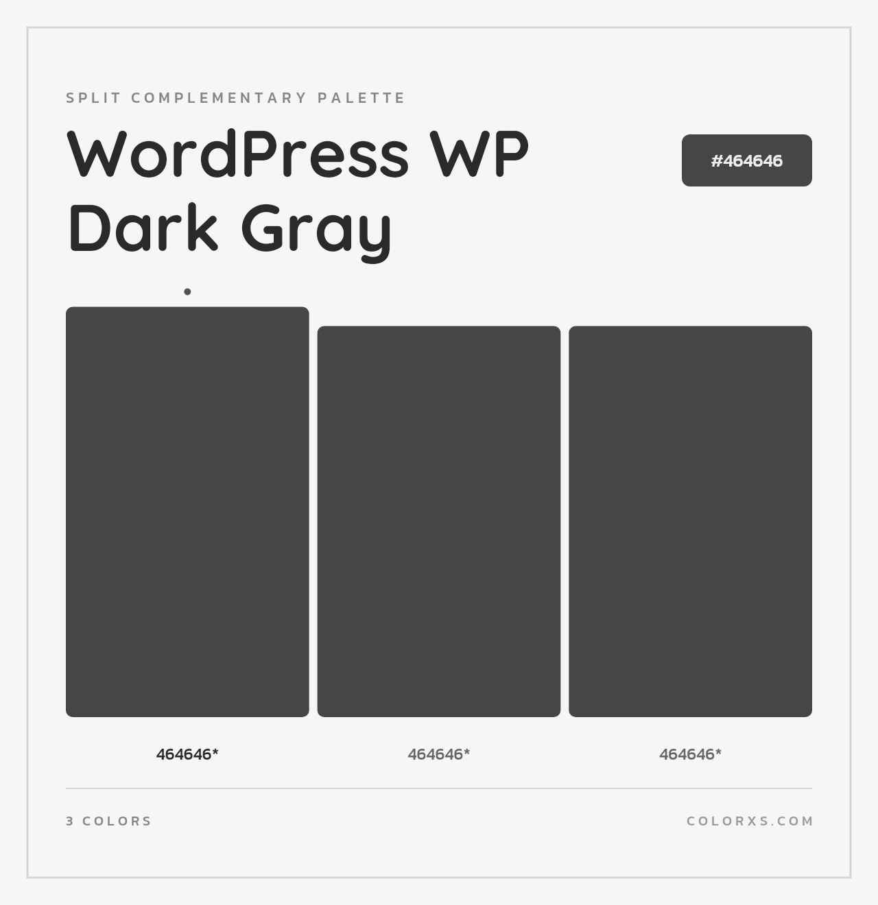 WordPress WP Dark Gray - Split-Complementary Color Palette