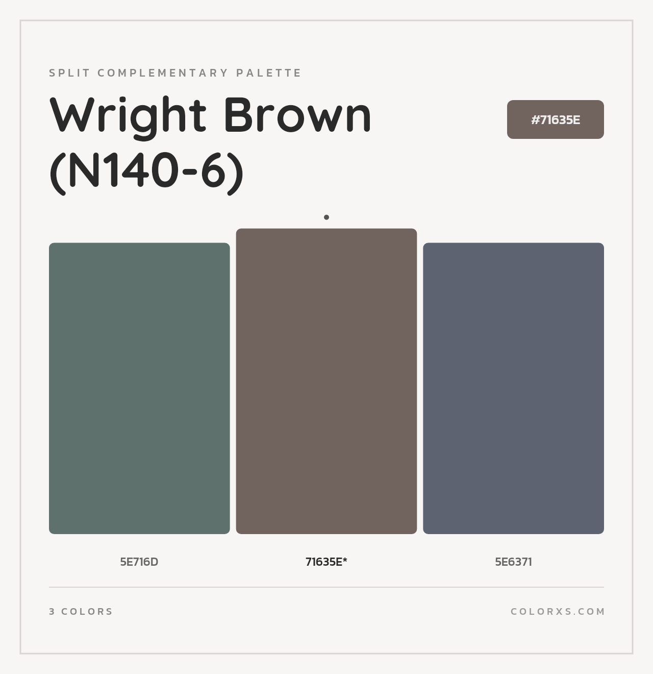 Wright Brown (N140-6) - Split-Complementary Color Palette