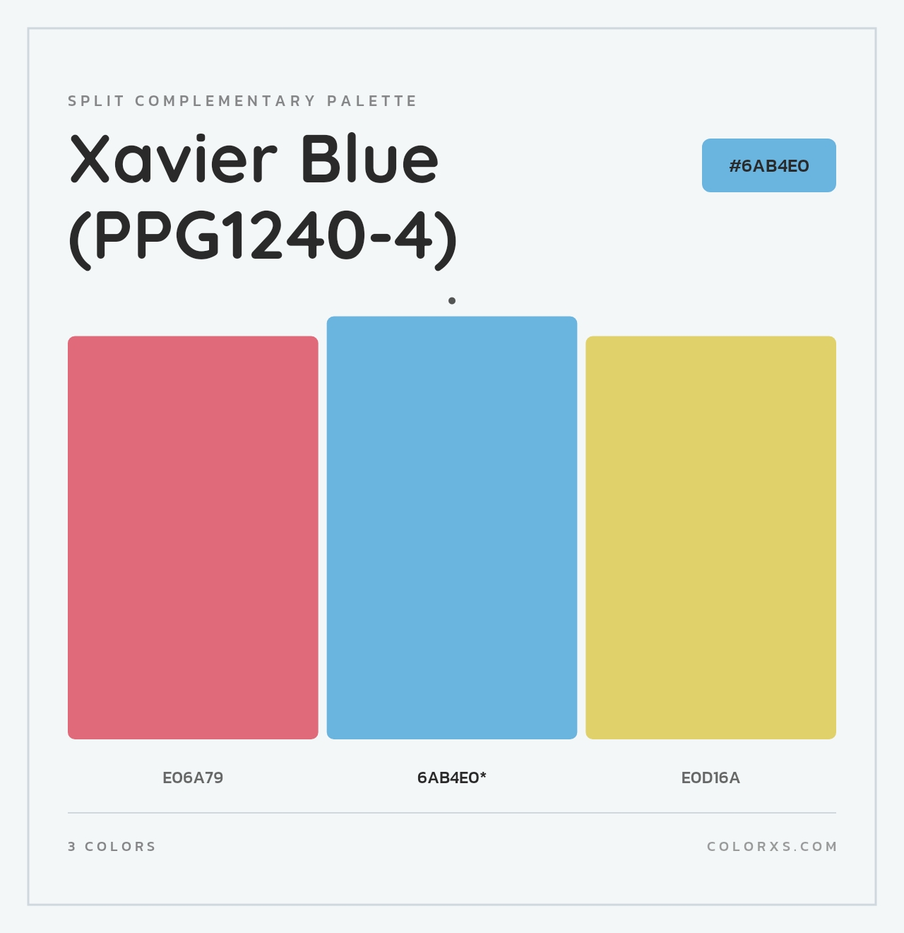 Xavier Blue (PPG1240-4) - Split-Complementary Color Palette