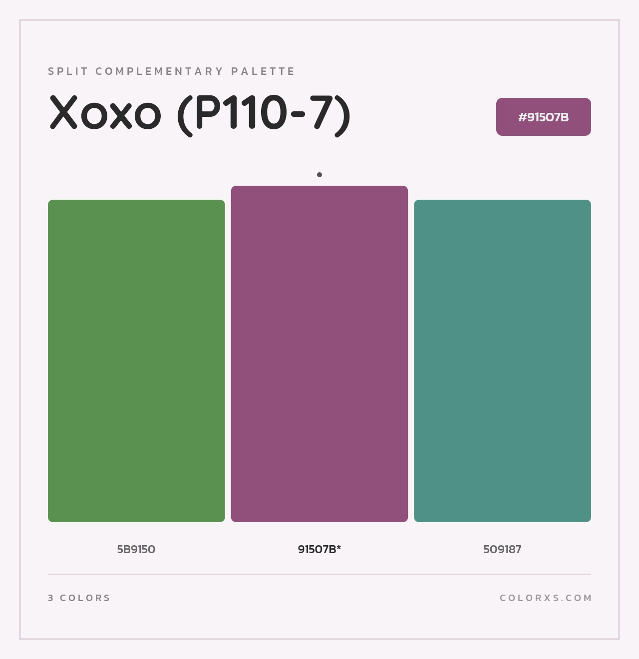 Xoxo (P110-7) - Split-Complementary Color Palette