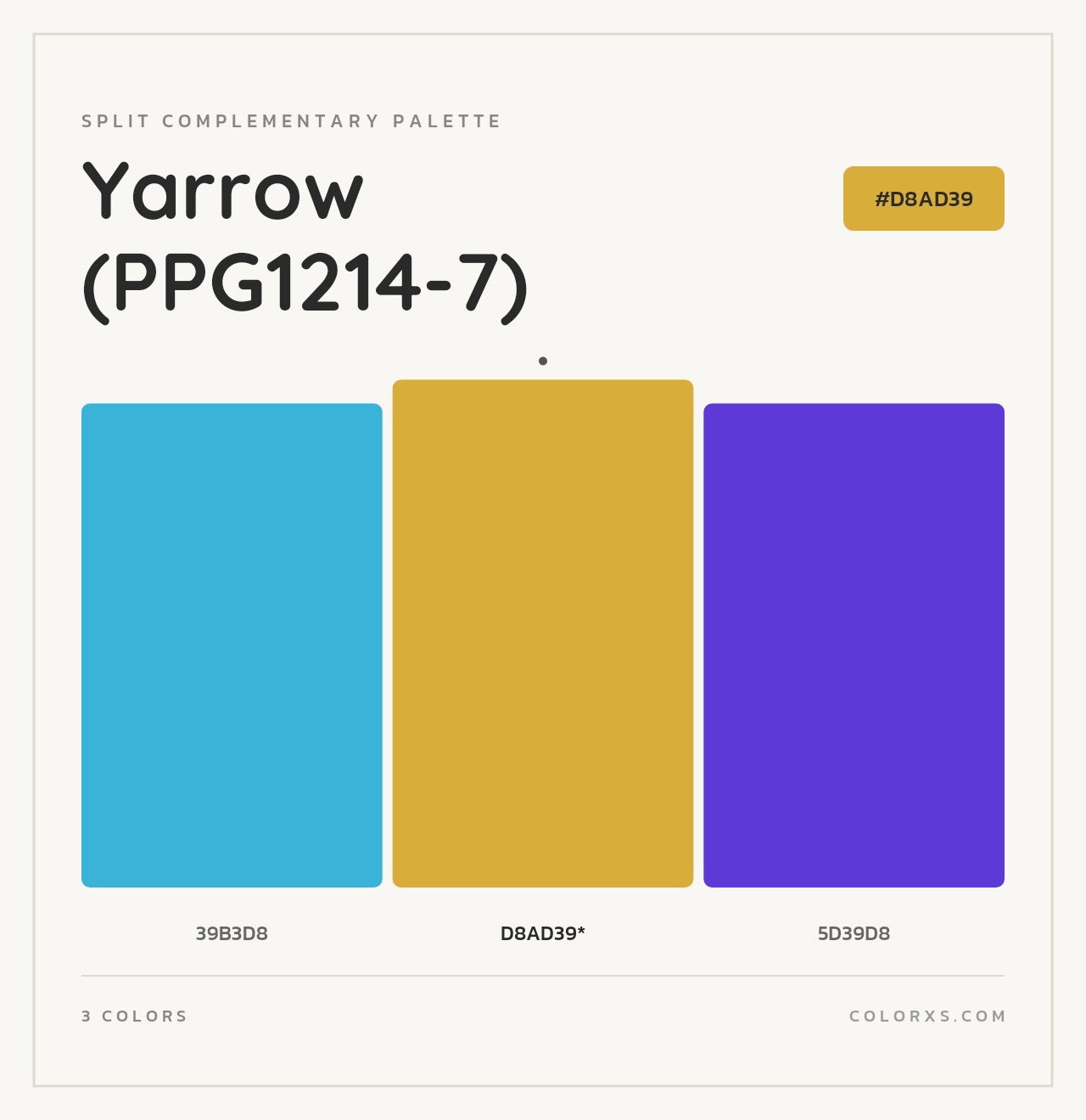 Yarrow (PPG1214-7) - Split-Complementary Color Palette