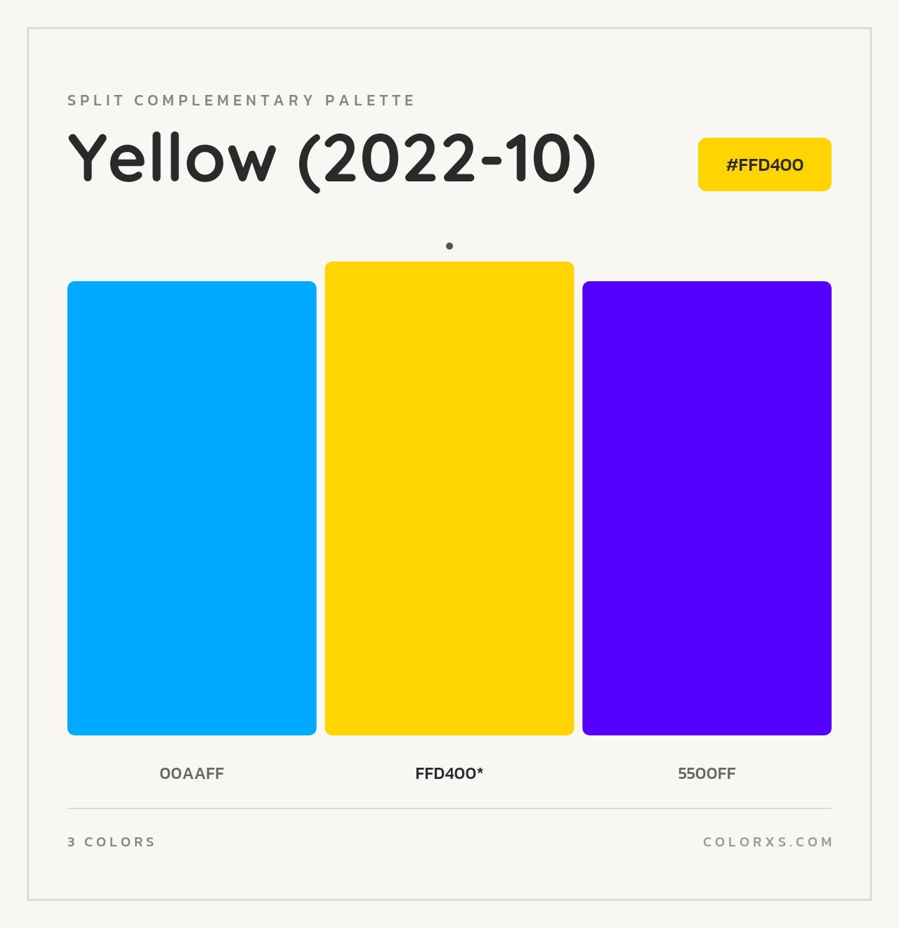 Yellow (2022-10) - Split-Complementary Color Palette