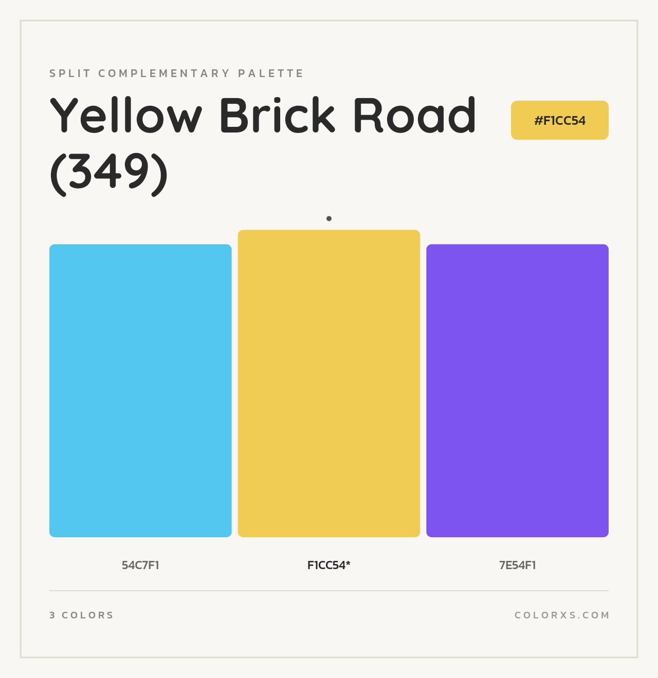 Yellow Brick Road (349) - Split-Complementary Color Palette