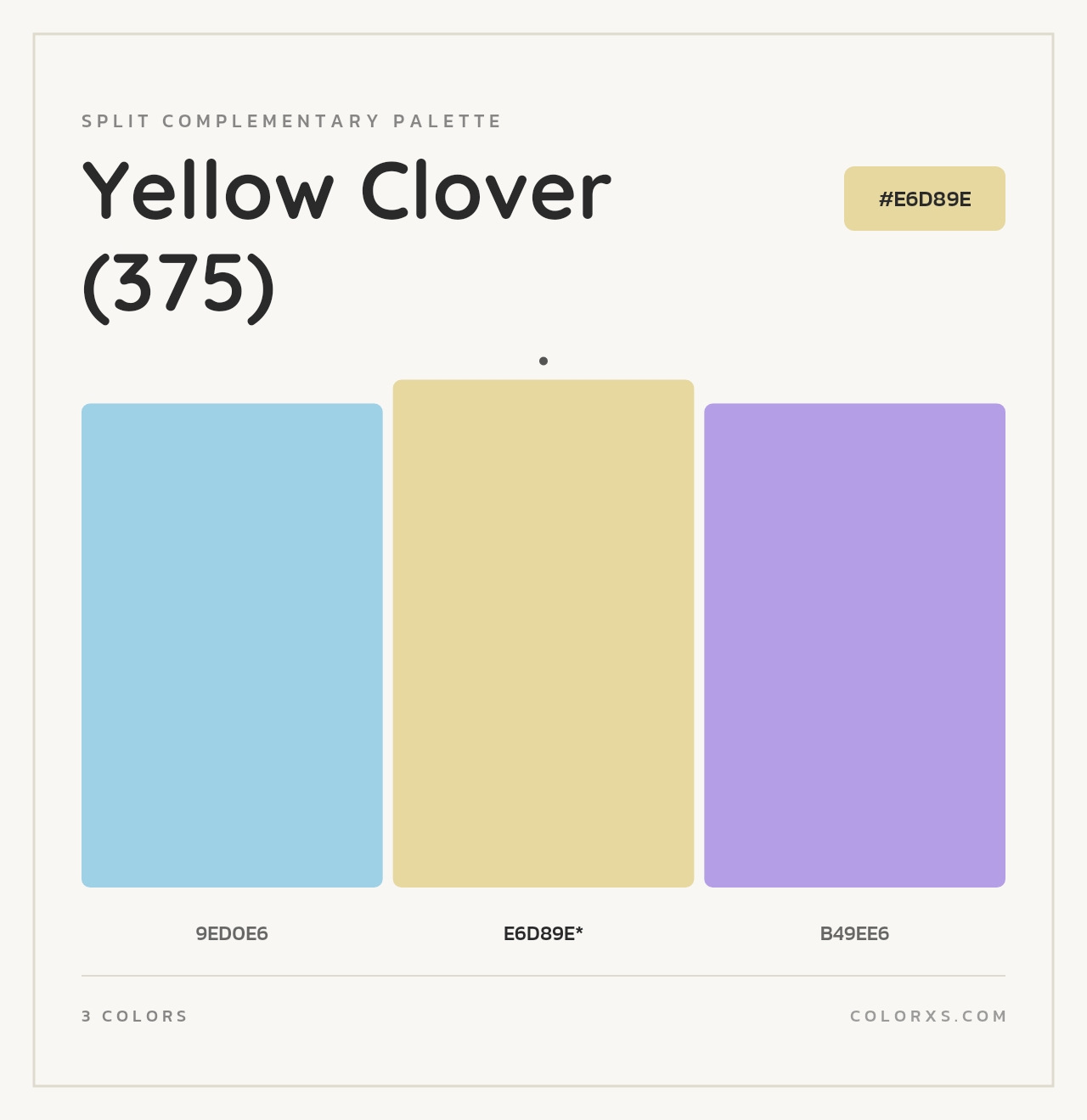 Yellow Clover (375) - Split-Complementary Color Palette