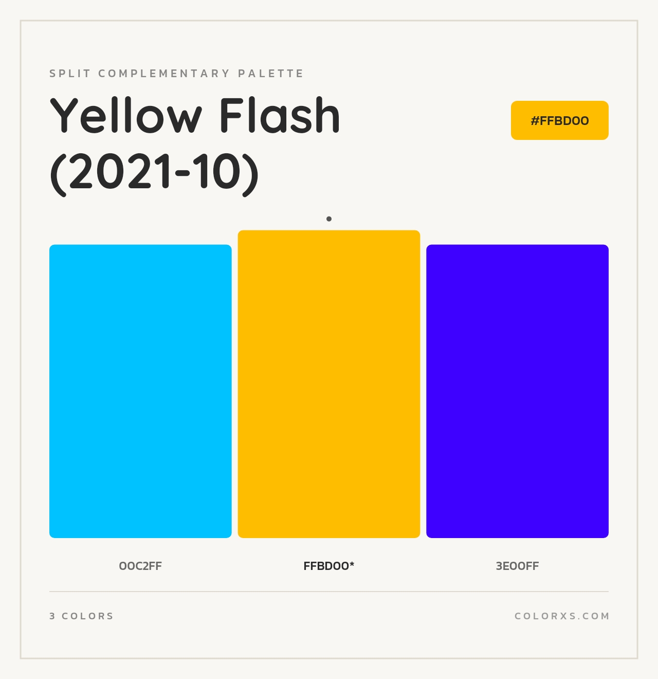 Yellow Flash (2021-10) - Split-Complementary Color Palette