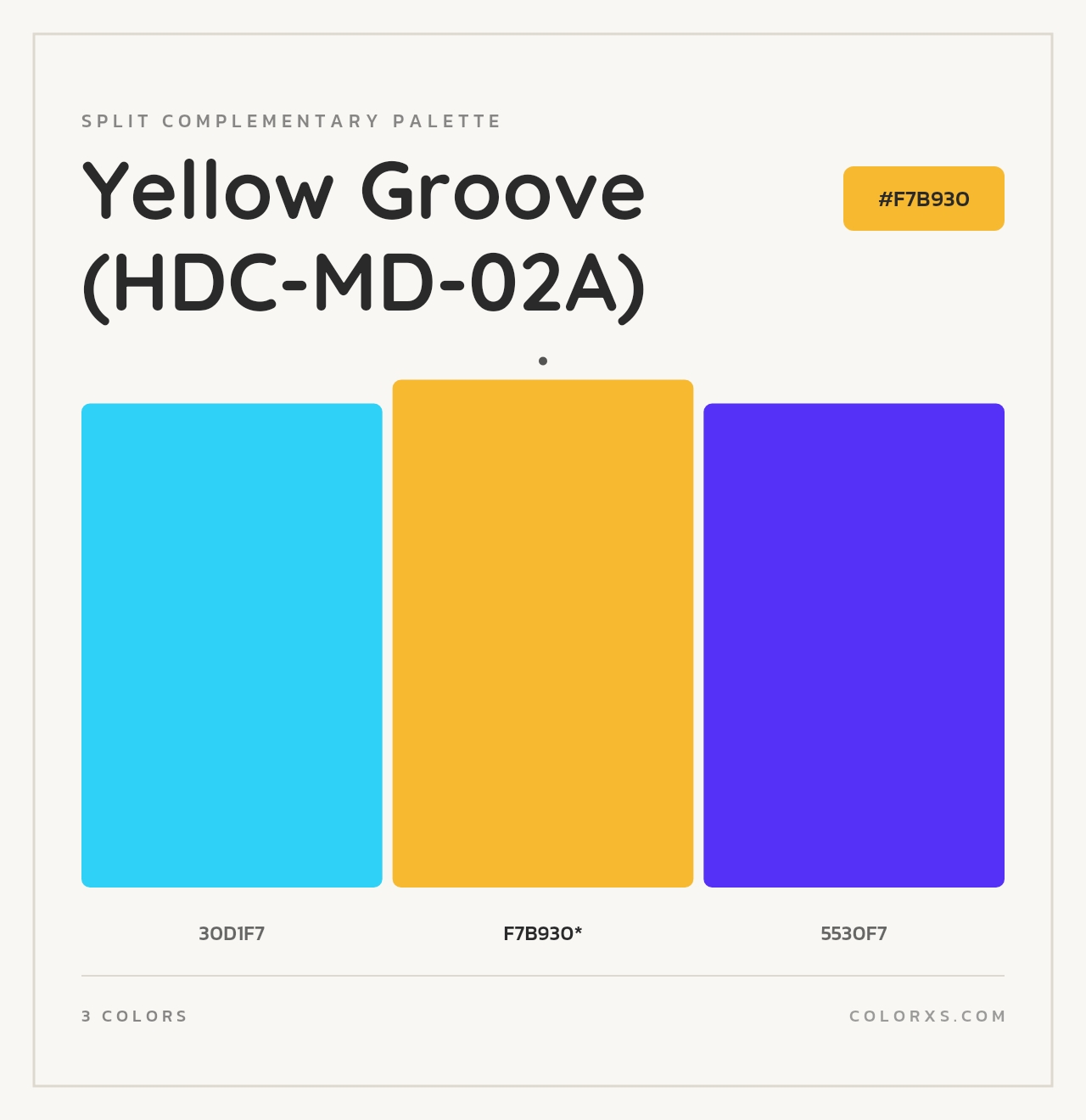 Yellow Groove (HDC-MD-02A) - Split-Complementary Color Palette