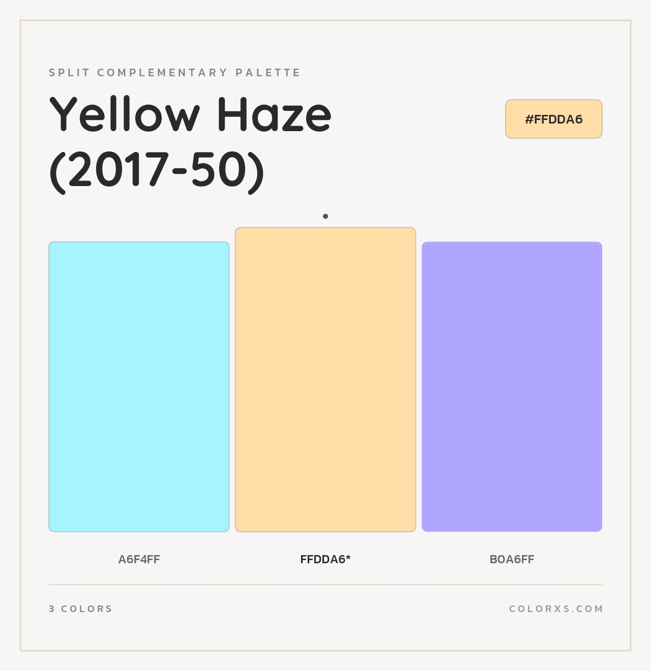 Yellow Haze (2017-50) - Split-Complementary Color Palette