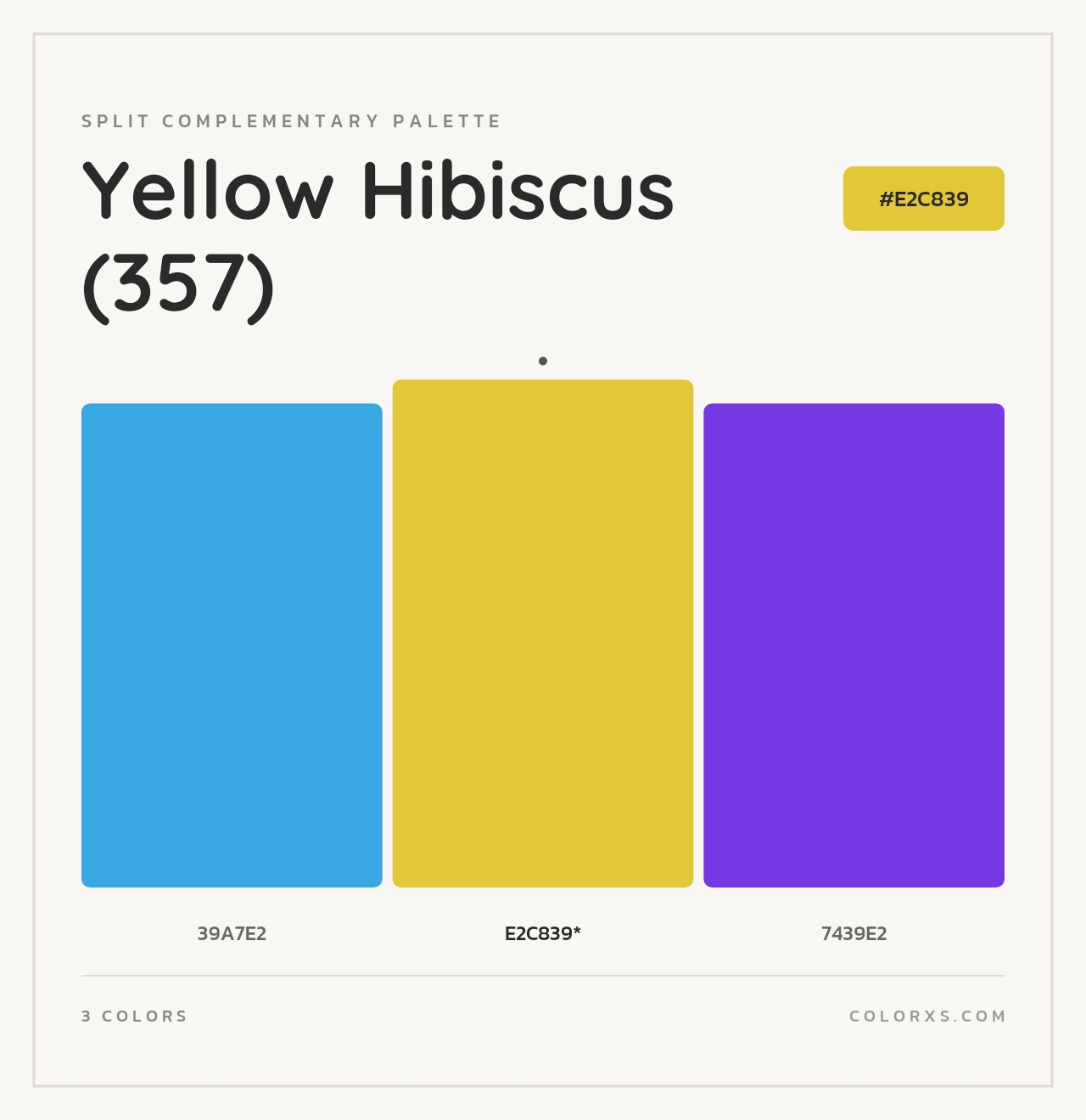 Yellow Hibiscus (357) - Split-Complementary Color Palette