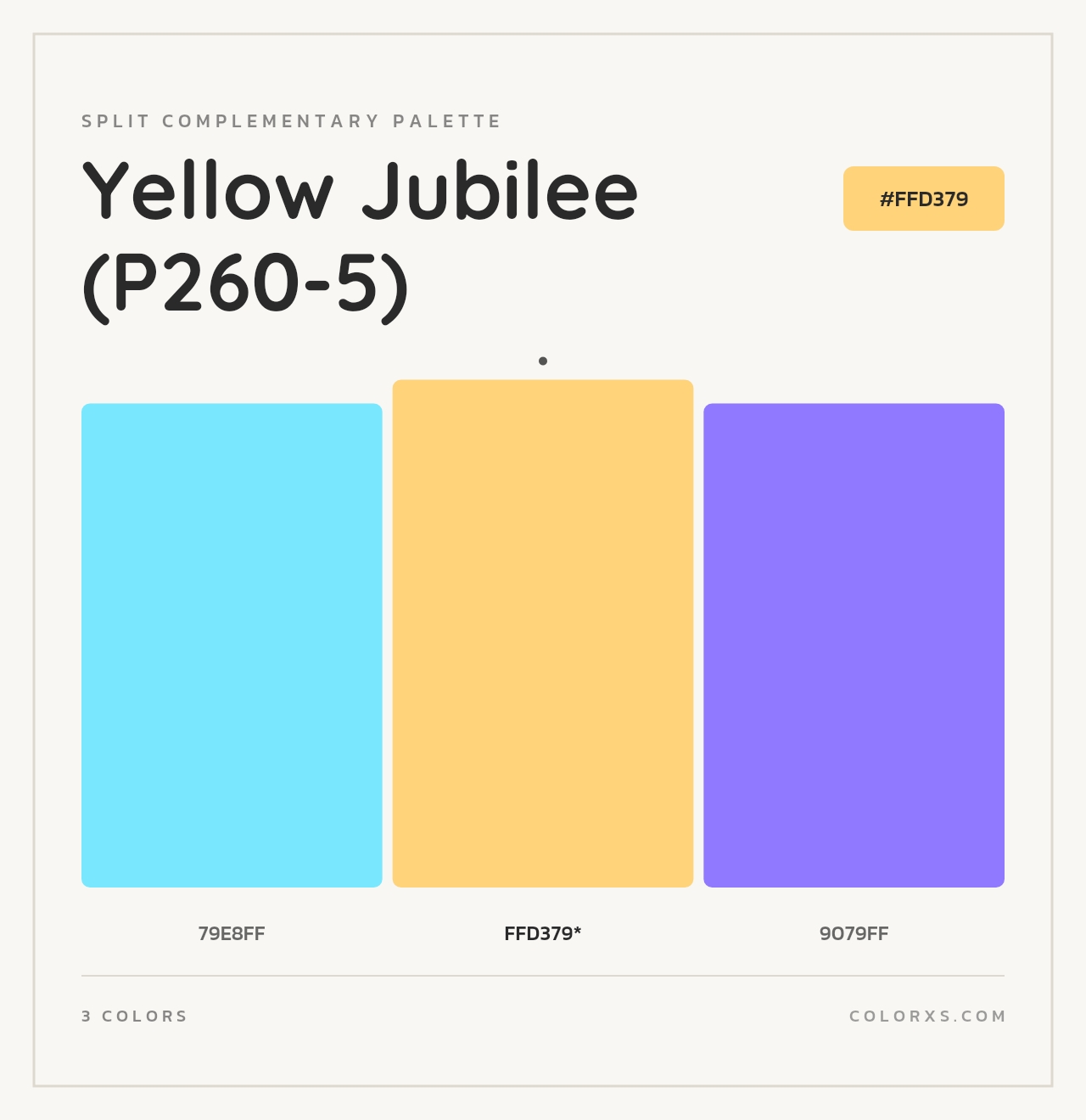 Yellow Jubilee (P260-5) - Split-Complementary Color Palette