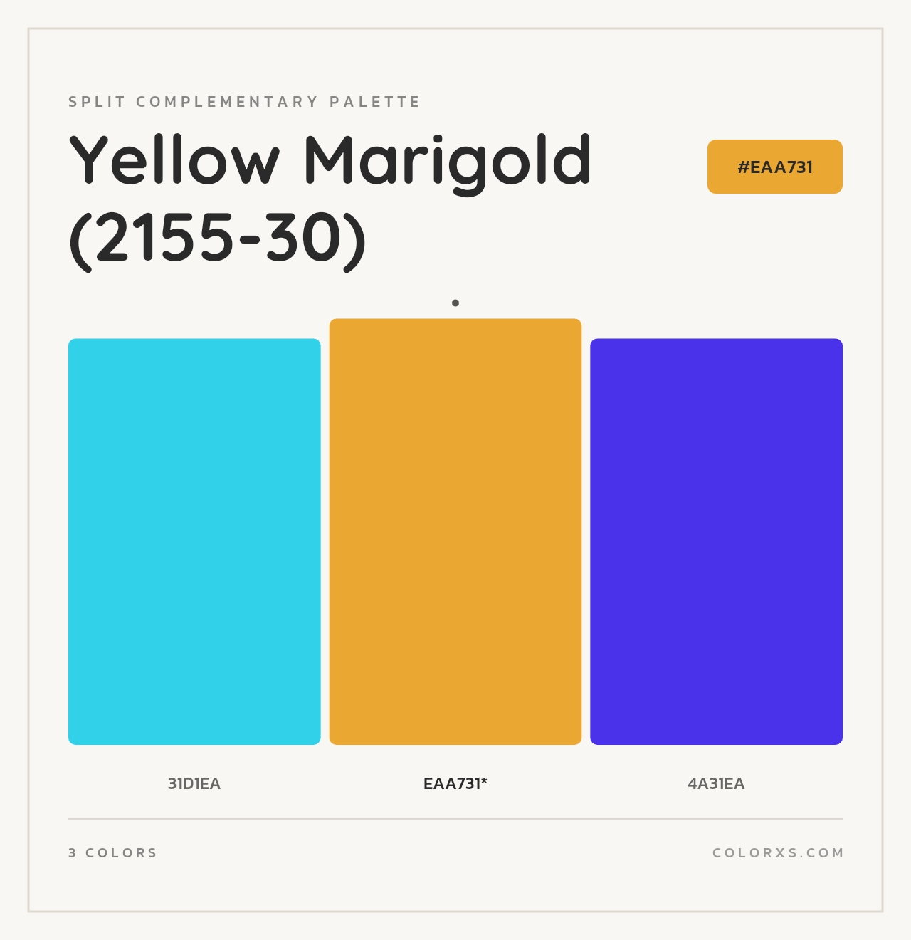 Yellow Marigold (2155-30) - Split-Complementary Color Palette