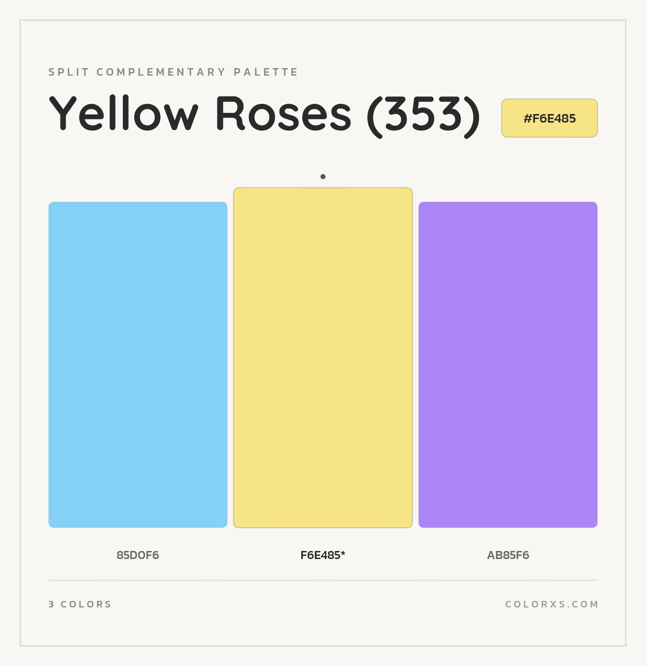 Yellow Roses (353) - Split-Complementary Color Palette