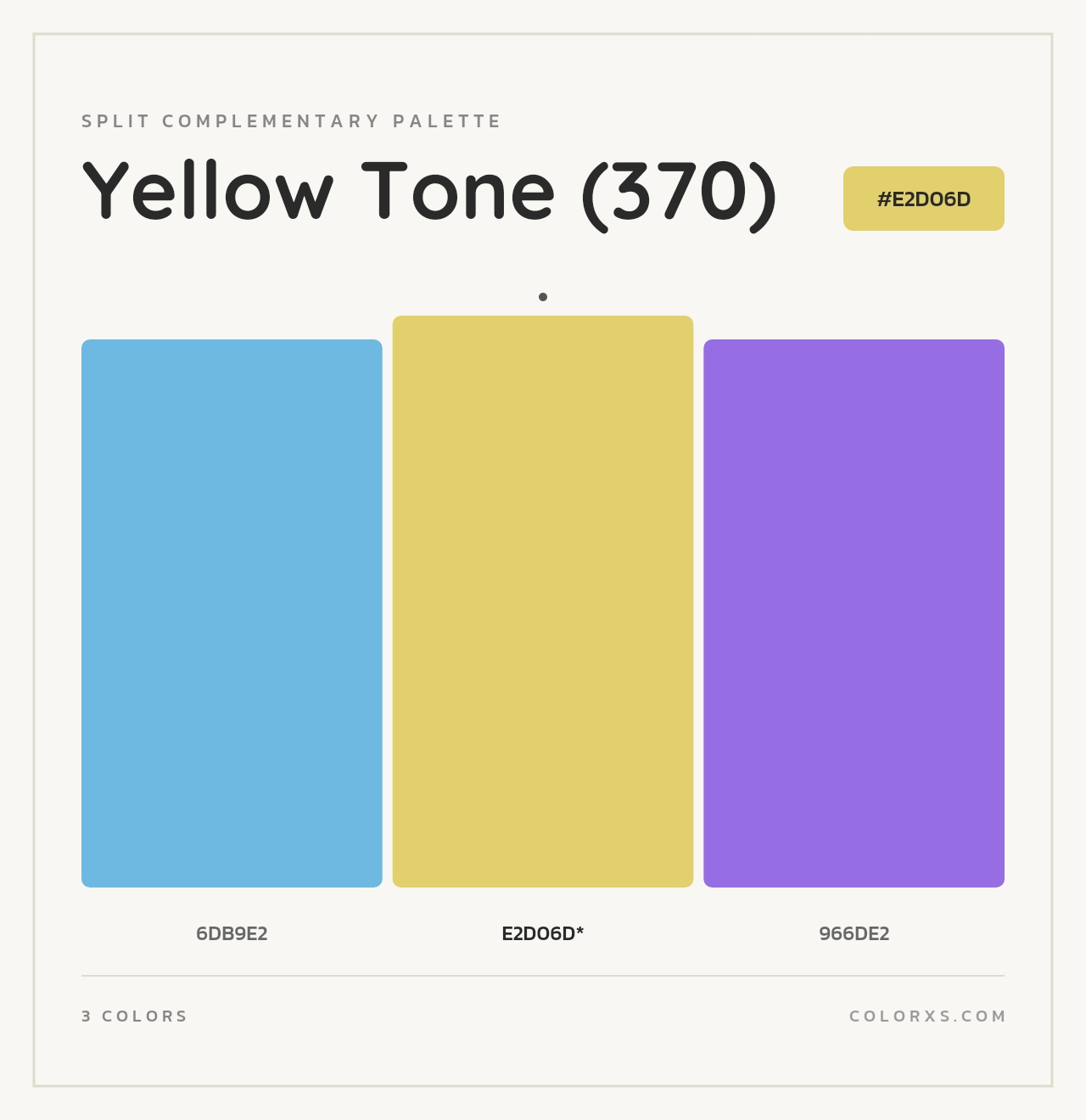 Yellow Tone (370) - Split-Complementary Color Palette