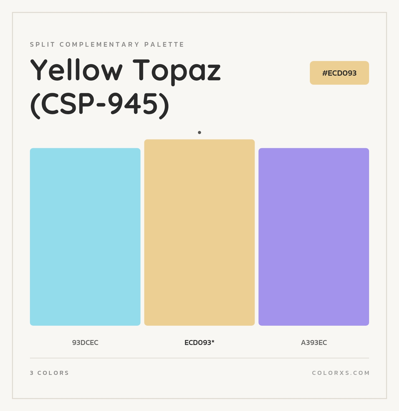 Yellow Topaz (CSP-945) - Split-Complementary Color Palette