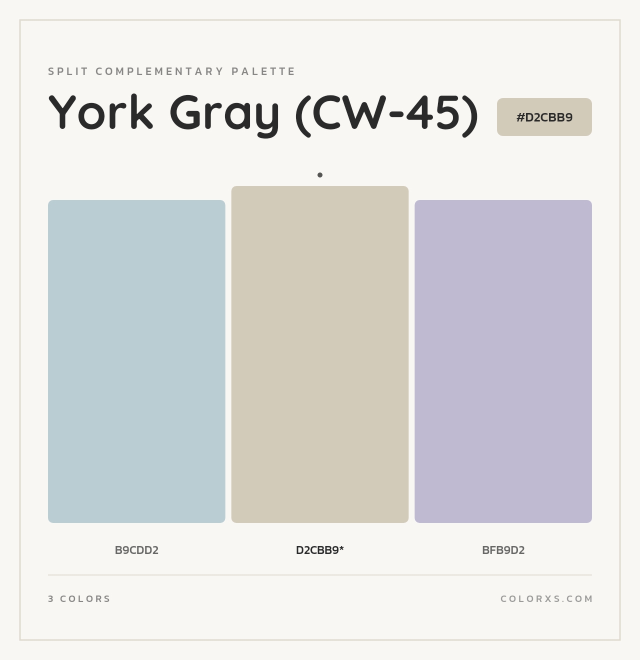 York Gray (CW-45) - Split-Complementary Color Palette