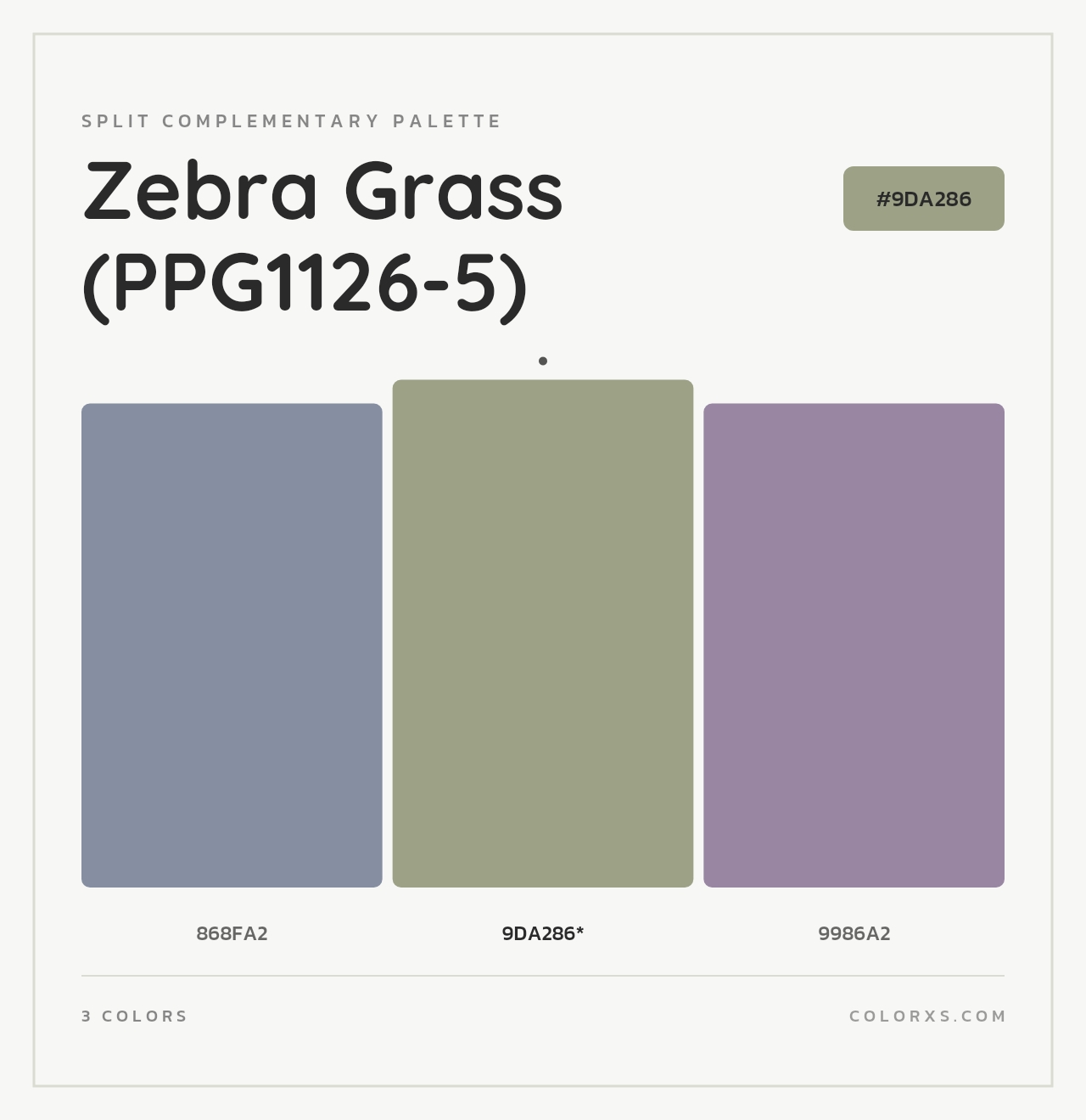 Zebra Grass (PPG1126-5) - Split-Complementary Color Palette