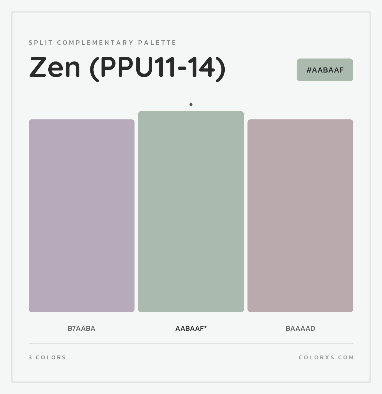 Zen (PPU11-14) - Split-Complementary Color Palette