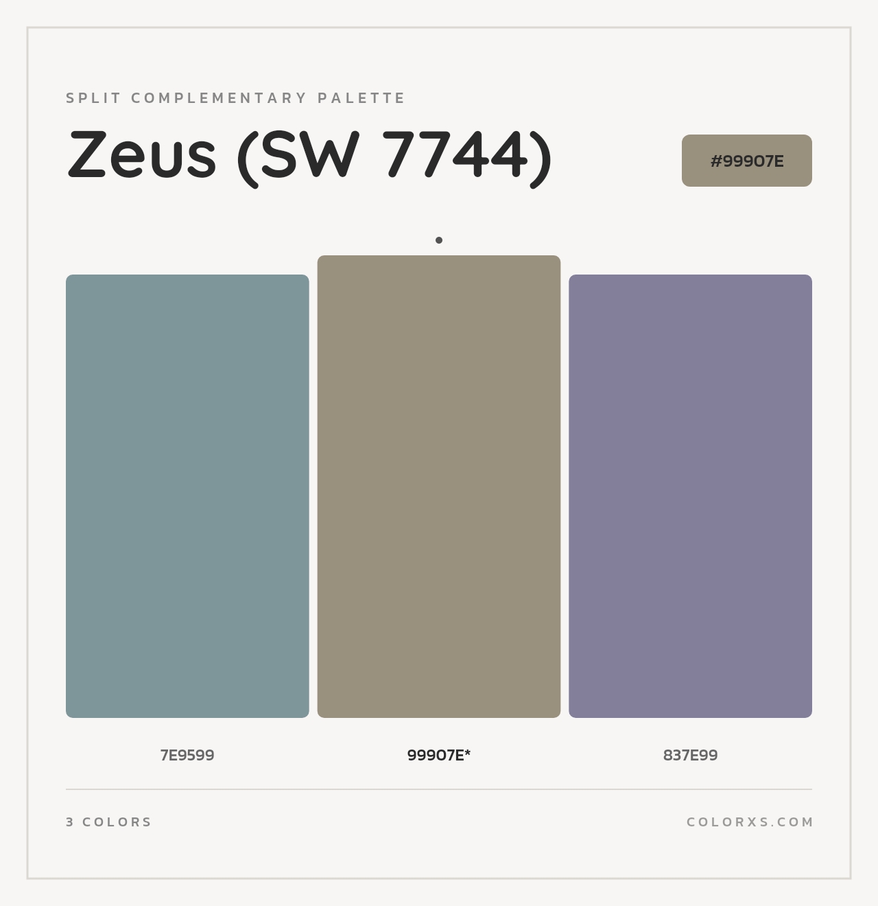 Zeus (SW 7744) - Split-Complementary Color Palette