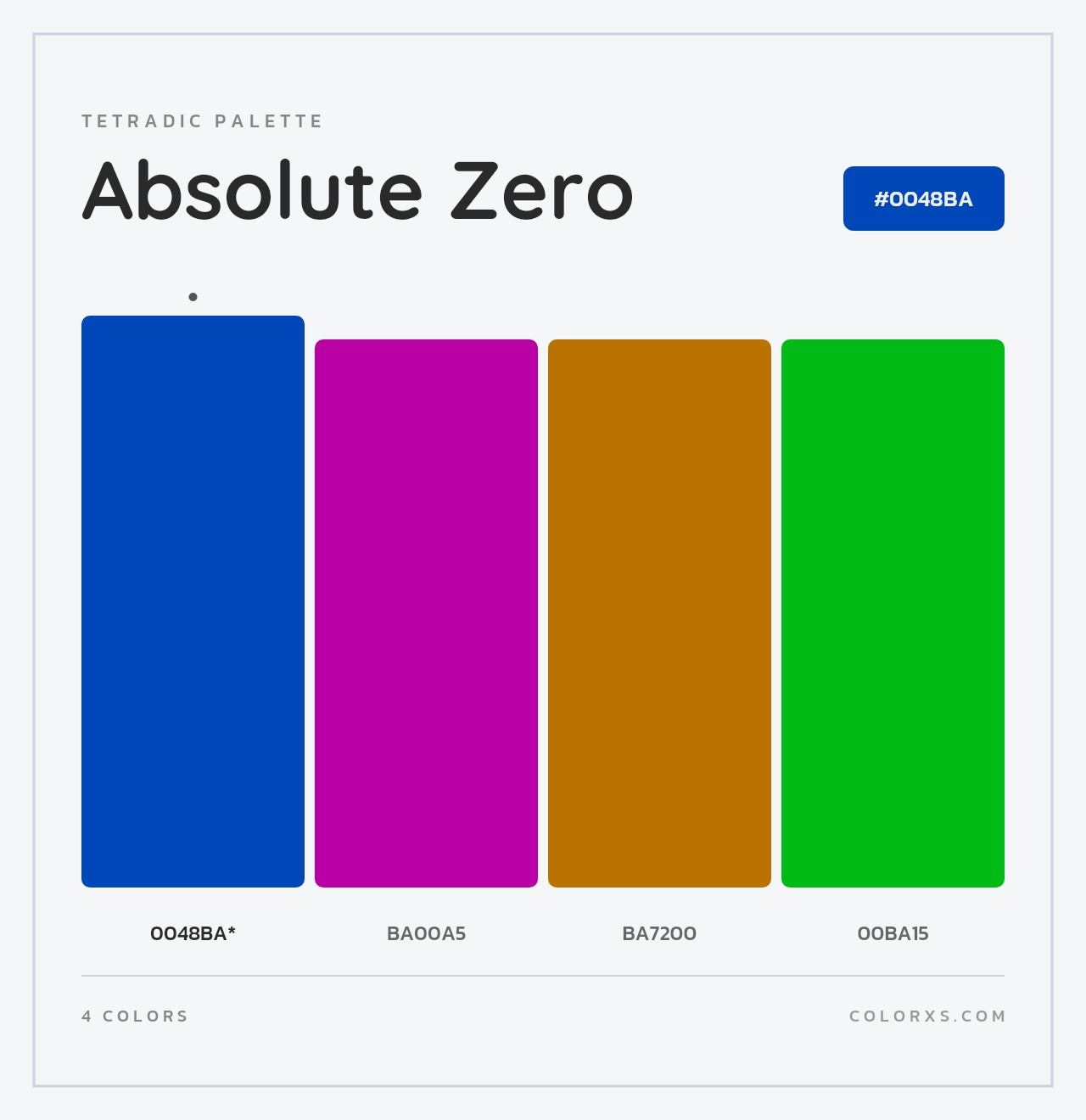 Absolute Zero - Tetradic Color Palette