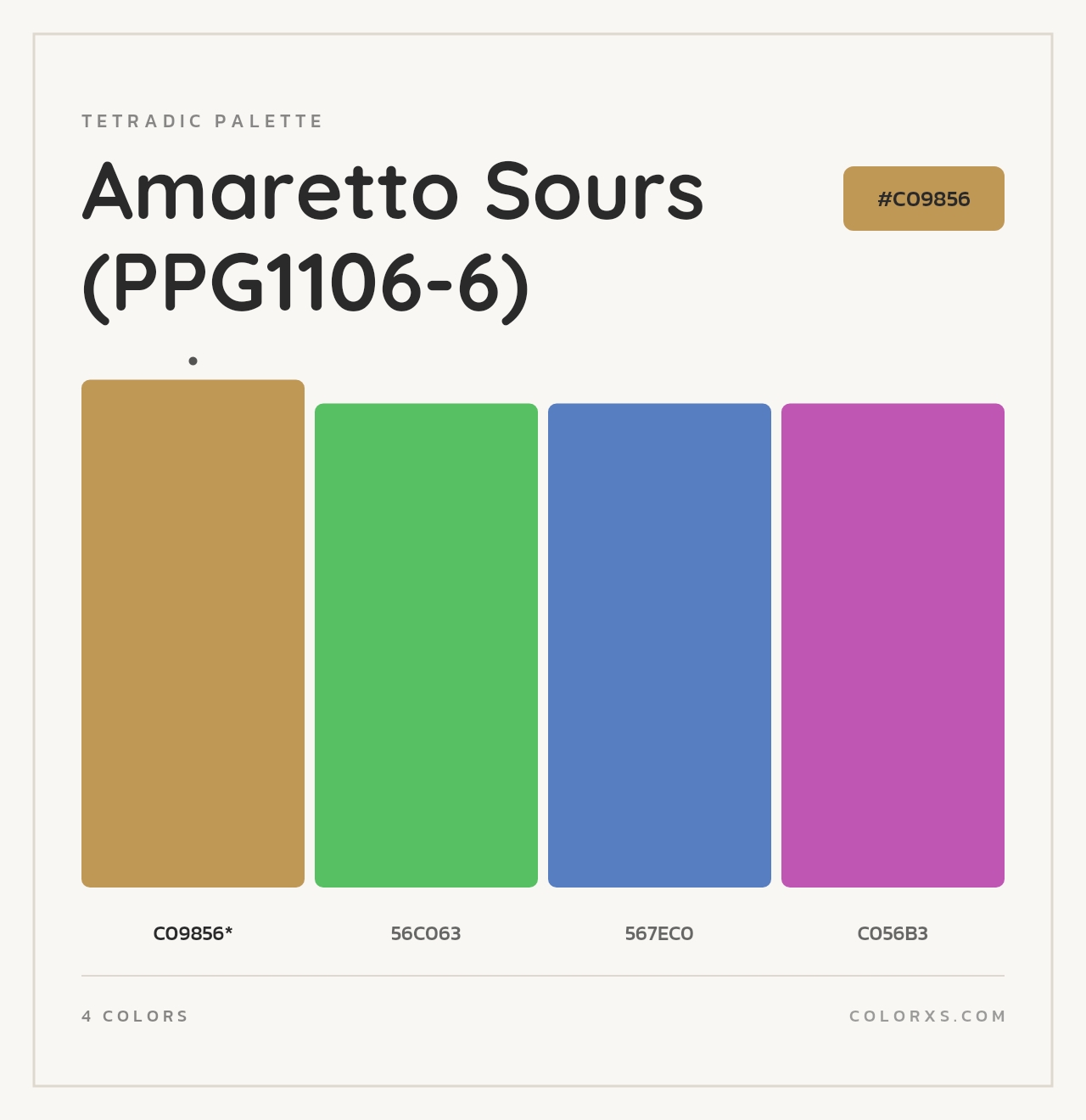 Amaretto Sours (PPG1106-6) - Tetradic Color Palette