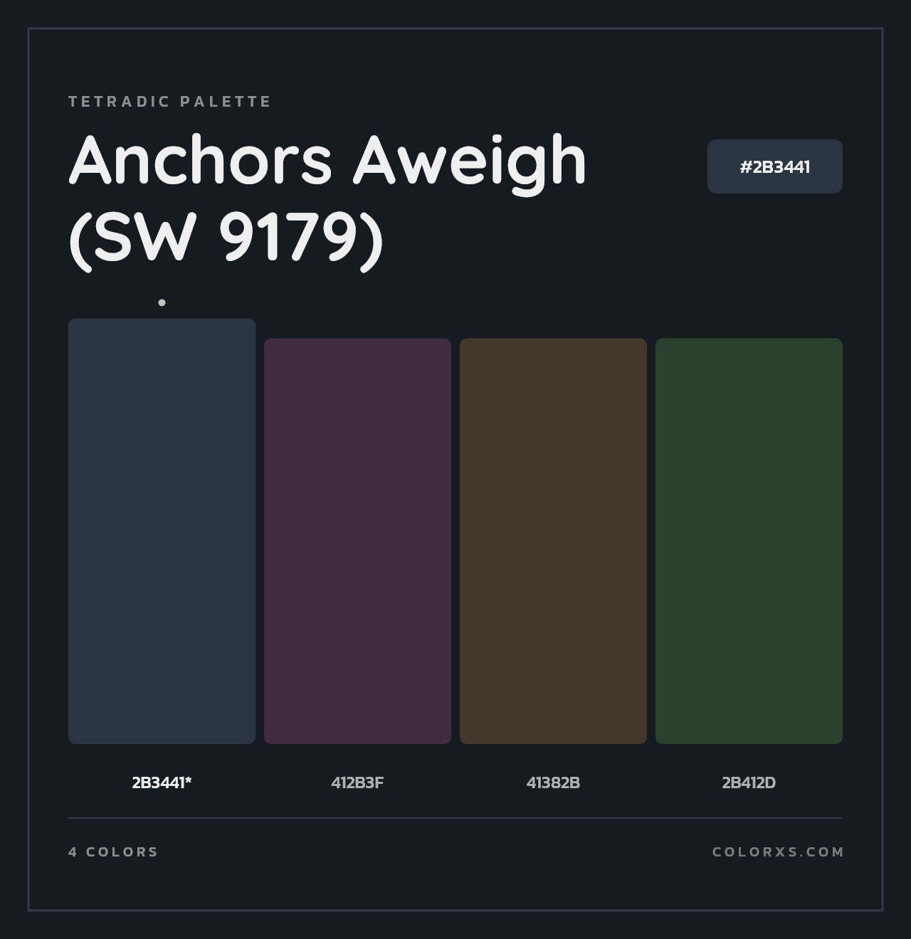 Anchors Aweigh (SW 9179) - Tetradic Color Palette