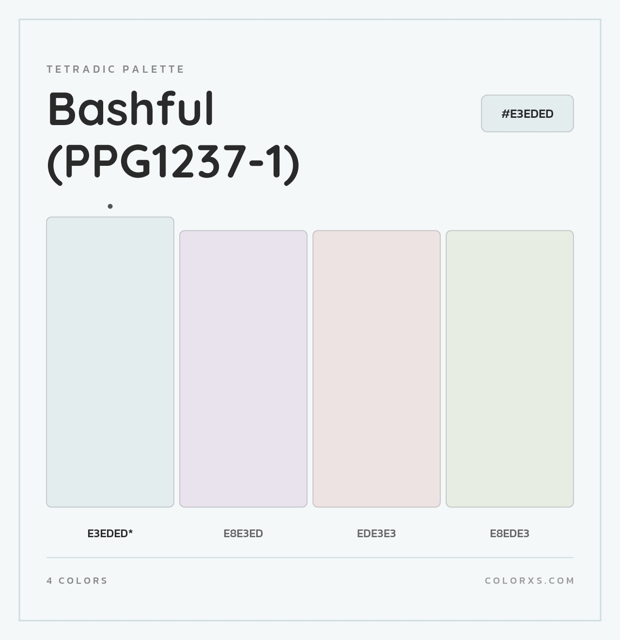 Bashful (PPG1237-1) - Tetradic Color Palette