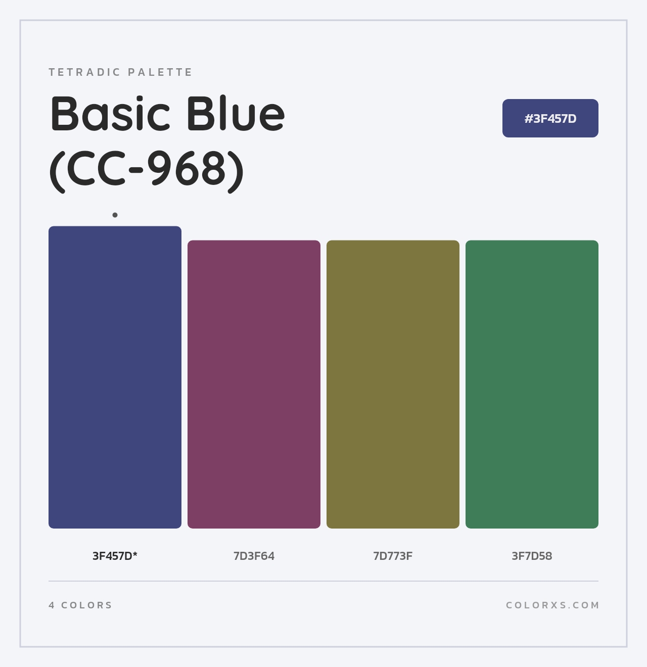 Basic Blue (CC-968) - Tetradic Color Palette