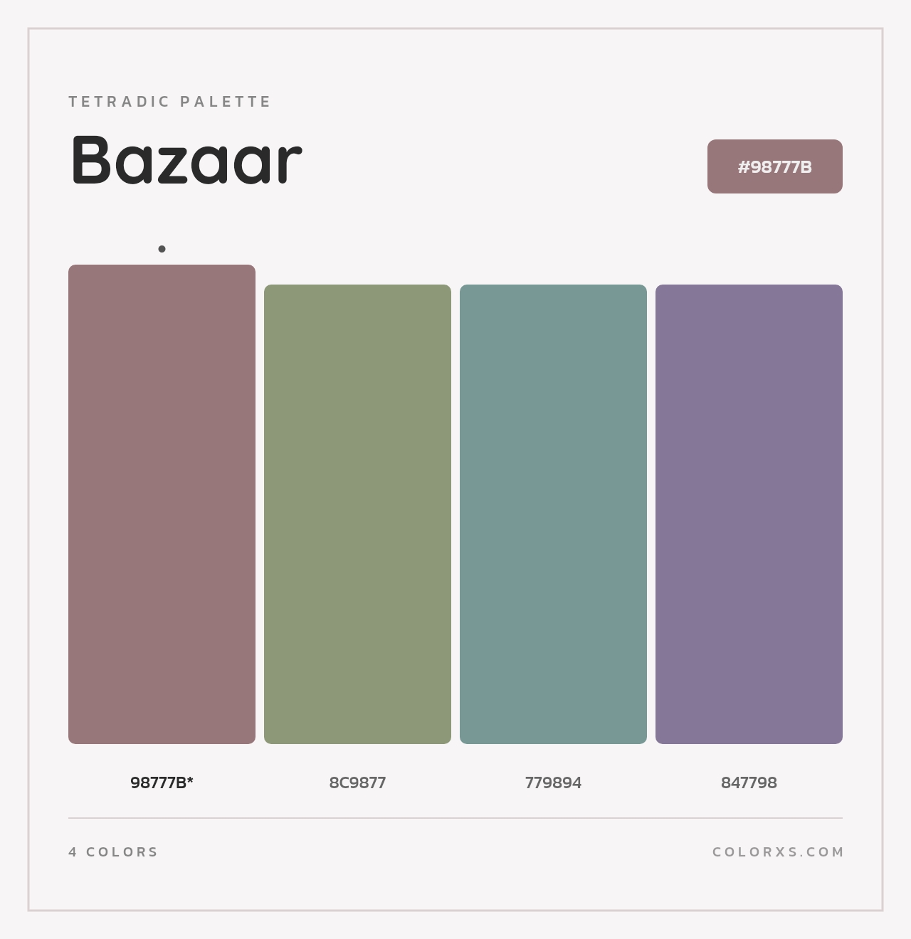 Bazaar - Tetradic Color Palette