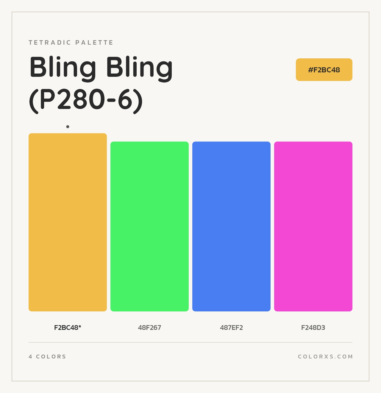 Bling Bling (P280-6) - Tetradic Color Palette