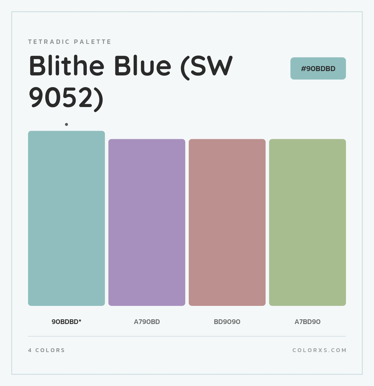 Blithe Blue (SW 9052) - Tetradic Color Palette