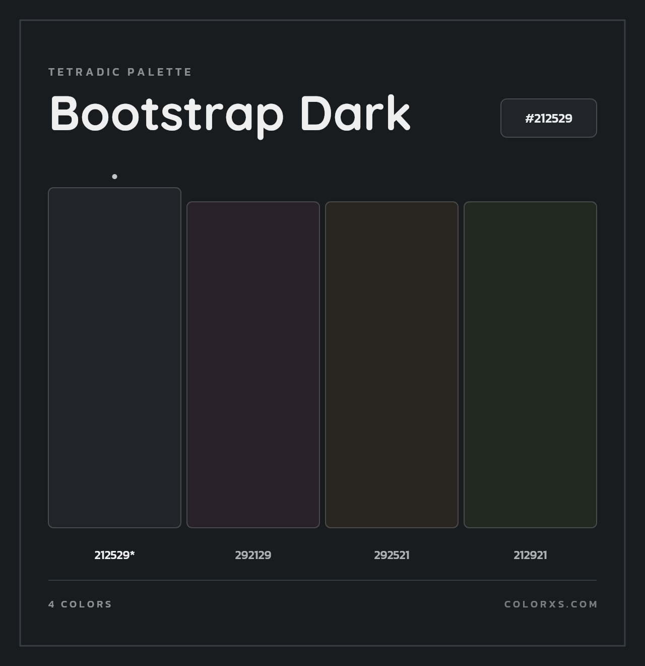 Bootstrap Dark - Tetradic Color Palette