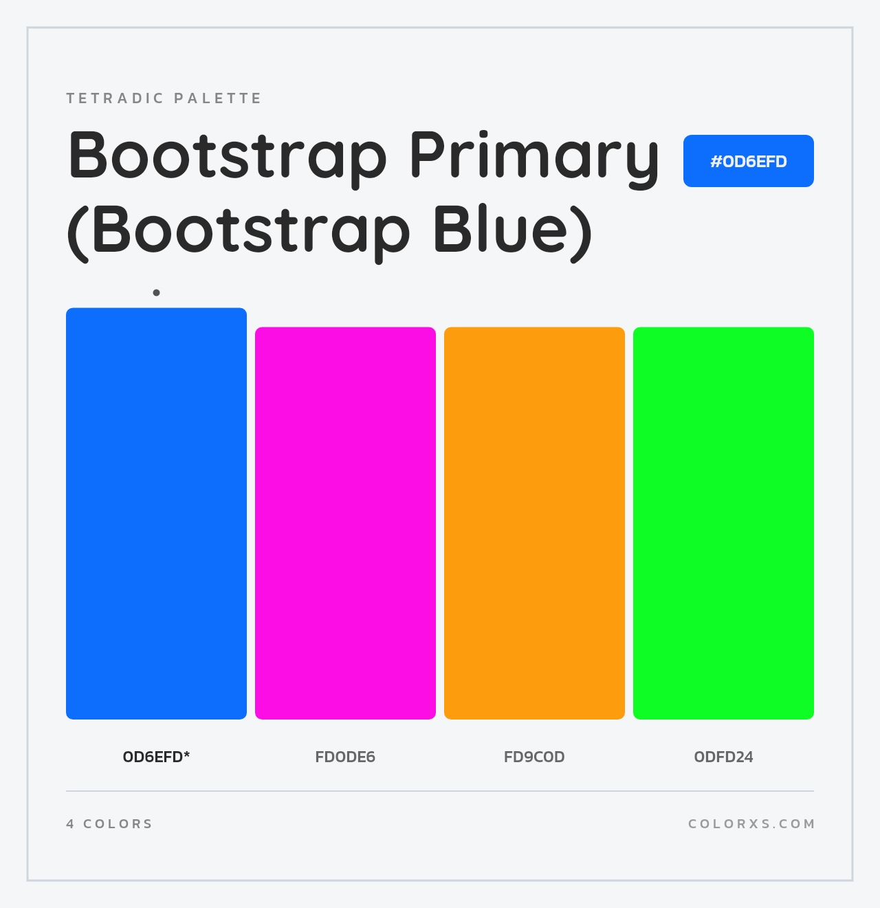 Bootstrap Primary (Bootstrap Blue) - Tetradic Color Palette