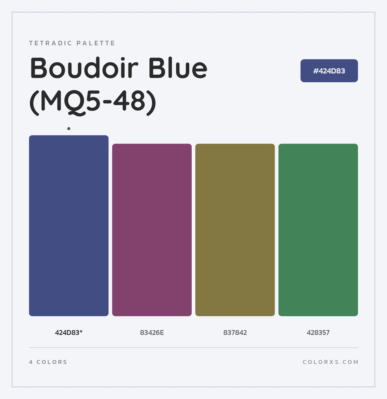 Boudoir Blue (MQ5-48) - Tetradic Color Palette