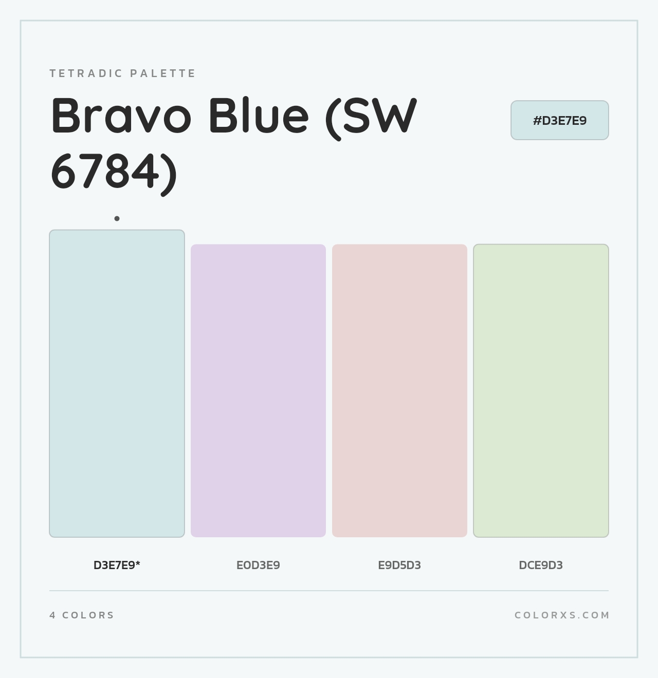 Bravo Blue (SW 6784) - Tetradic Color Palette